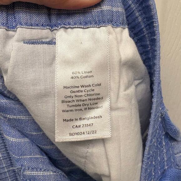 Talbots Blue Pull On Pants, NWOT, Linen Cotton, Beach, Cropped, Women's Size SP - Picture 4 of 4